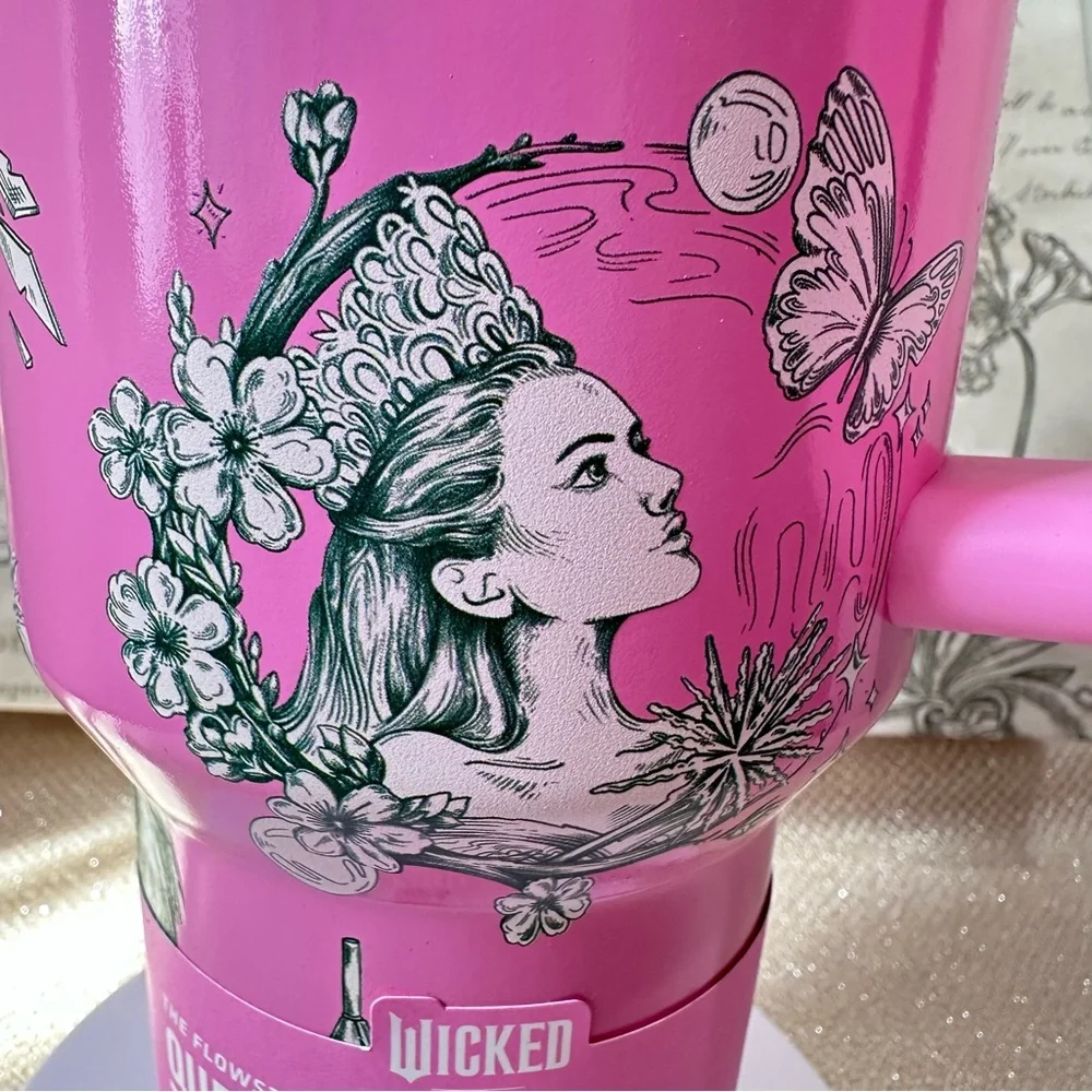 Stanley Wicked Ozian Pink 40oz Tumbler FlowState Quencher Ozian Reprise NWT - Picture 4 of 11